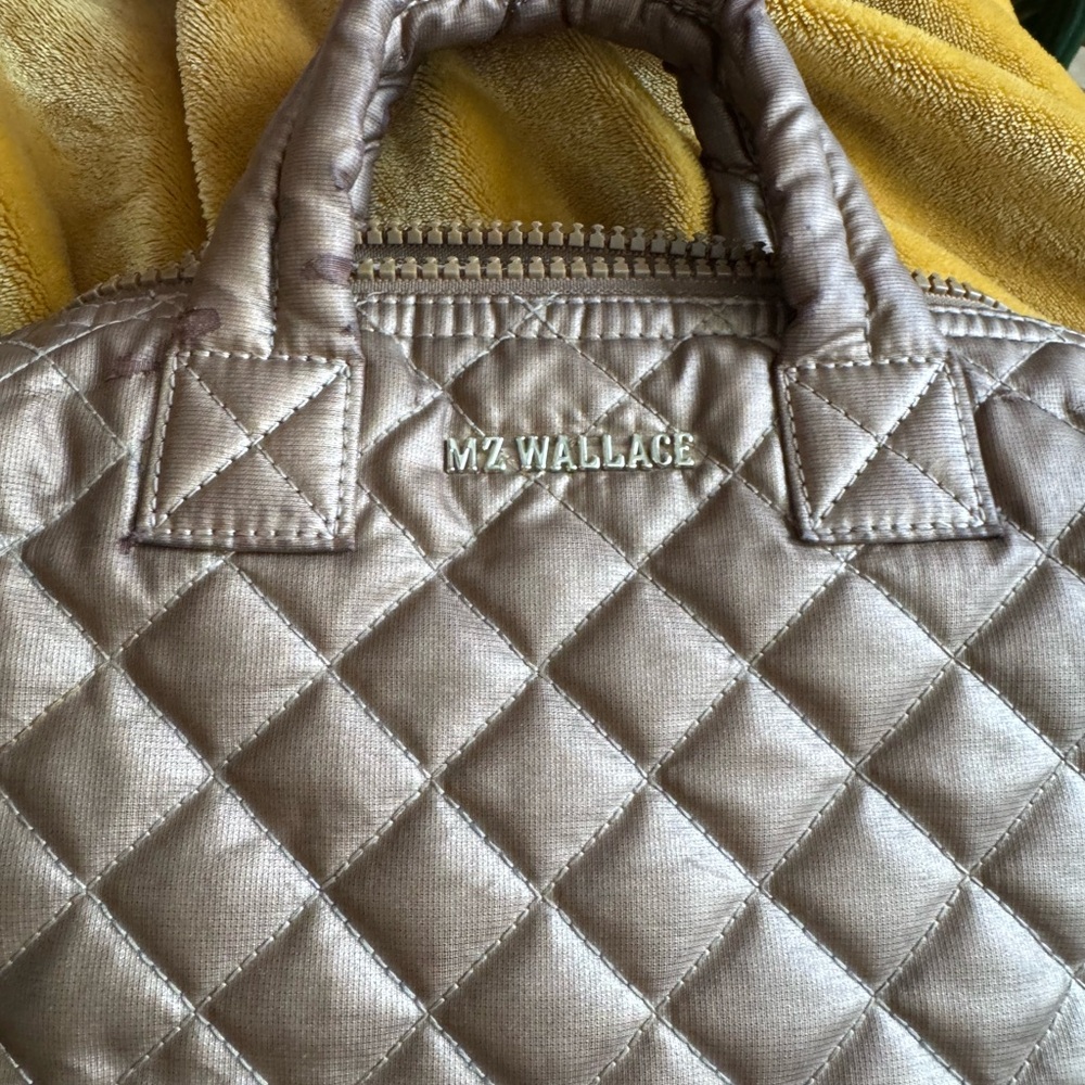 MZ Wallace Quilted Silver Tote